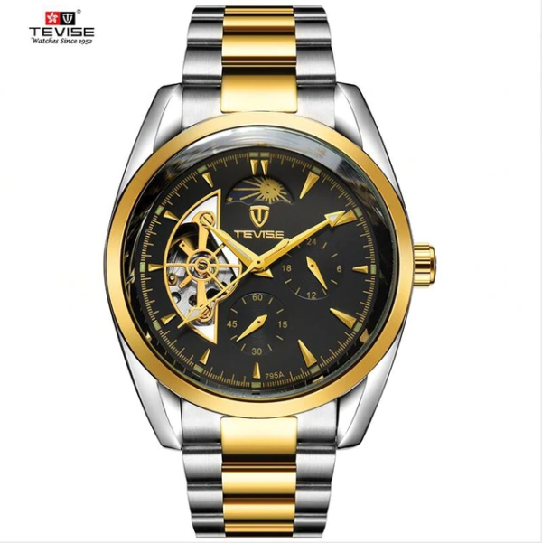 Tevise 795A Top Brand Luxury Tourbillon Automatic Mechanical Watch Men Full Steel Waterproof Watch - Image 4